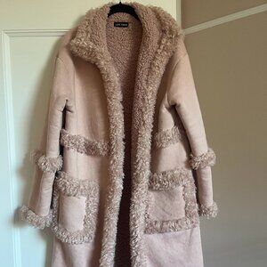 Pink Shearling Coat